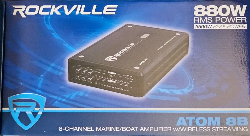 Rockville ATOM 8B 8-Channel 3500w Weather Proof Bluetooth Marine Amplifier