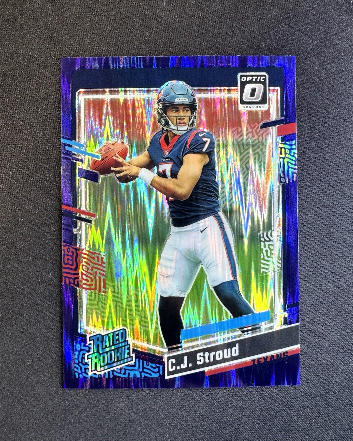 2023 Donruss Optic Rated Rookie C.J. Stroud RC Purple Shock Prizm #244 Texans