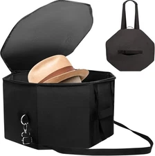 Extra Large Hard Shell Hat Travel Case for Women & Men - Portable Cowboy Hat Box