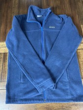 Youth Columbia Fleece Light Jacket Blue Full Zip Up Size X-Large 18/20