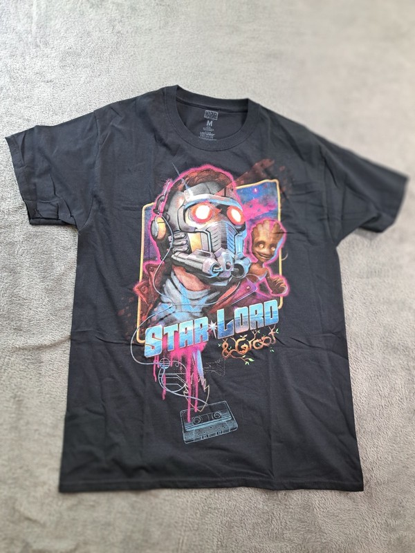 Marvel T-Shirt Mens Size Medium Black Knit Crew Neck Short Sleeve Pullover