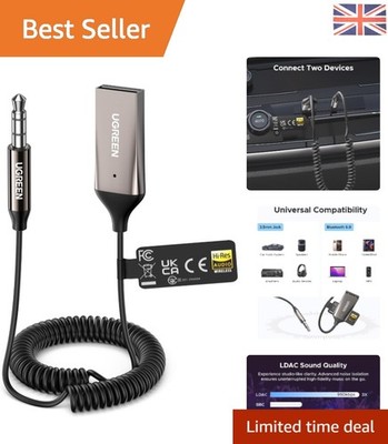 Bluetooth 6.0 AUX Adapter: LDAC Auto Receiver mit Hi-Res Audio & Freisprechmikrofon