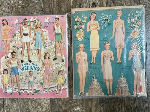 Vintage Original Paper Doll Lot Military Wedding & Double Wedding by Merrill - Picture 2 of 17