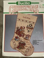 Bucilla Country Christmas Stocking Counted Cross Stitch Kit 82737