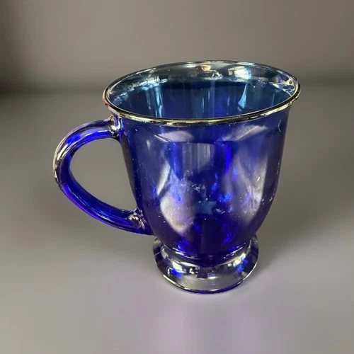 Cafe Cobalt Blue by Anchor Hocking Flare Lip Tea or Coffee Mug 16oz USA