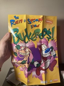The Ren & Stimpy Show: Buckaroo$ NES Original Poster Authentic Tested & Working