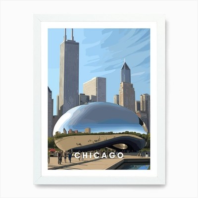 Chicago, Illinois Kunstdruck gerahmtes Wandbild Poster Leinwanddruck Bild