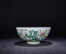 Chinese Doucai Porcelain Hand Painted Flowers&Plants Phoenix Pattern Bowls 30103