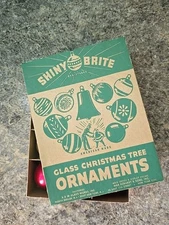 Vtg Shiny Brite 1.5" Christmas Ornaments Uncle Sam Santa Eckardt Box 