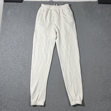 NWT Joah Brown Empire Jogger S/M White French Terry Sweat Pants High Waist