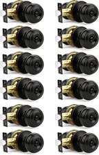 10 Packs Black Interior Door Knob, Matte Black Door Knob Interior Privacy, Bedro
