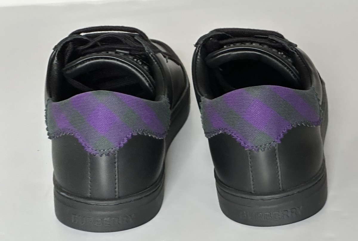 Burberry Leather Sneakers Black/IP Check 6 US (39 Euro