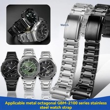 For CASIO GBM-2100/GM2100/GA 2100 16mm Stainless Steel Watch Band Casioak Strap