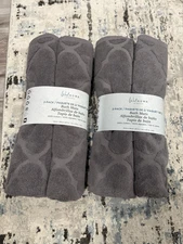 New 2X 2 Pack Wel Home by Welspun Bath Mats (Gray) Cotton, 20”X34”