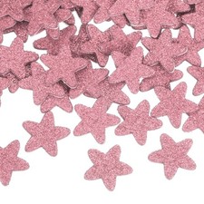 100 Pcs Glitter Foam Stickers Star Shapes Craft Foam Stickers, Pink