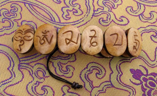 USA Seller! Adjustable Tibetan Buddhist Om Mantra Recycled Yak Bone Bracelet - Picture 6 of 10