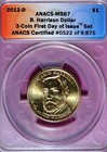 2012 - D ANACS MS67 Benjamin Harrison Presidential Dollar! #B45725 — photo 1