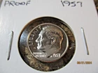 1957 PROOF ROOSEVELT SILVER DIME IN CARDBOARD FLIP   ZZ