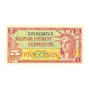 US MPC 5 Cents Series 591 Choice Unc.