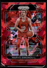 2021-22 Panini Prizm Red Ice Marko Simonovic Chicago Bulls #166
