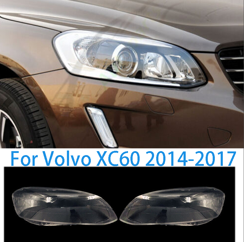 Volvo XC60 2014-2017 Headlight Clear Lens Cover with Seal Glue Pair
