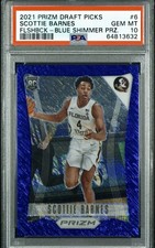 2021 Panini Prizm Draft Scottie Barnes Flashback Blue Shimmer /13 PSA 10 Gem SSP