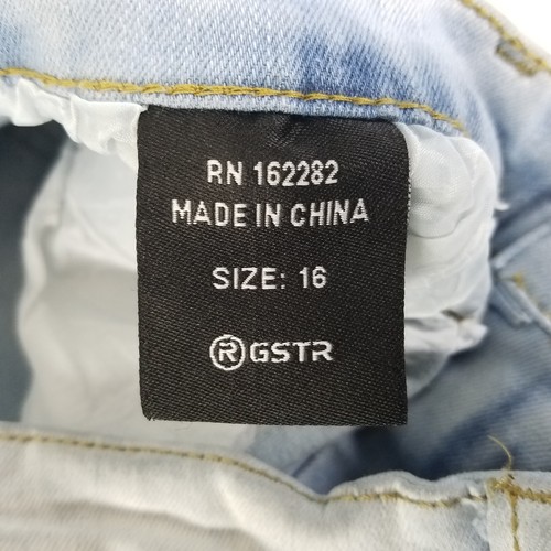 G Star Jeans Boys 16 Blue Moto Distressed Skinny Leg Light Wash Denim W26 x L27 - Picture 10 of 19
