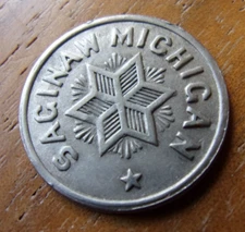 SAGINAW MICHIGAN TEUTONIA GOOD FOR 5 TOKEN
