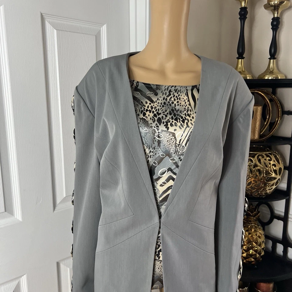 Ben Marc Int 聚酯弹力裤套装上衣 24 橄榄绿色直筒 3 件 全新 — 第 4/4 张图片