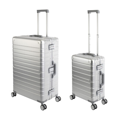 Oslo | 2er Set | Trolleys mit 4 Rollen | Aluminium Hartschale | Handgepäck + L