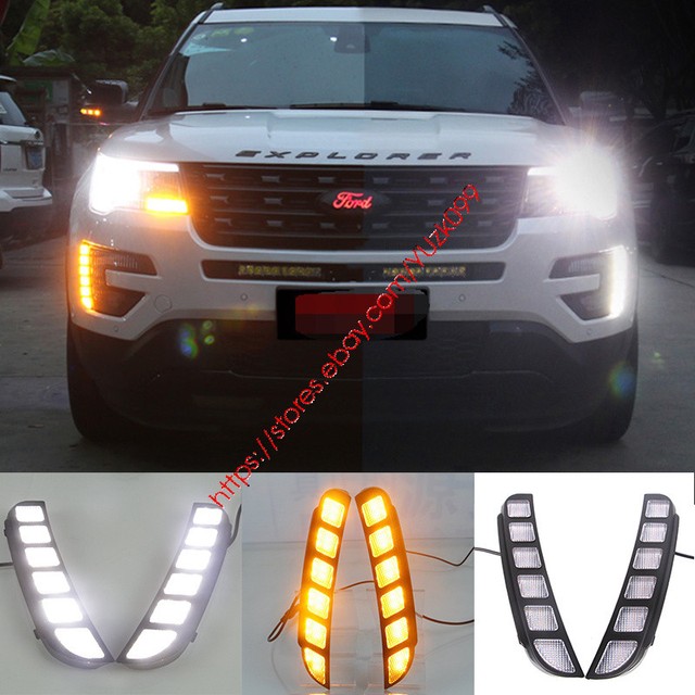 Pair LED DRL for Ford Explorer 2016 2017 Daytime Running Light Fog Driving Lamp eBay