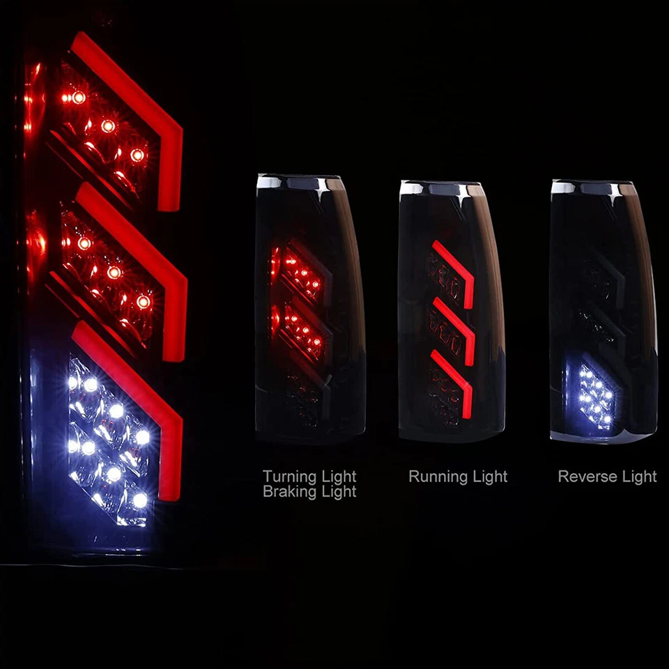 1988-1999 Smoked Tail Lights For GMC C/K 1500/ 2500/ 3500 LED Brake Lamps Pair — 第 4/4 张图片