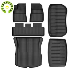 Floor Mats + Cargo Liner 6PCS for 2024 2025 Tesla Model 3 Highland All Weather