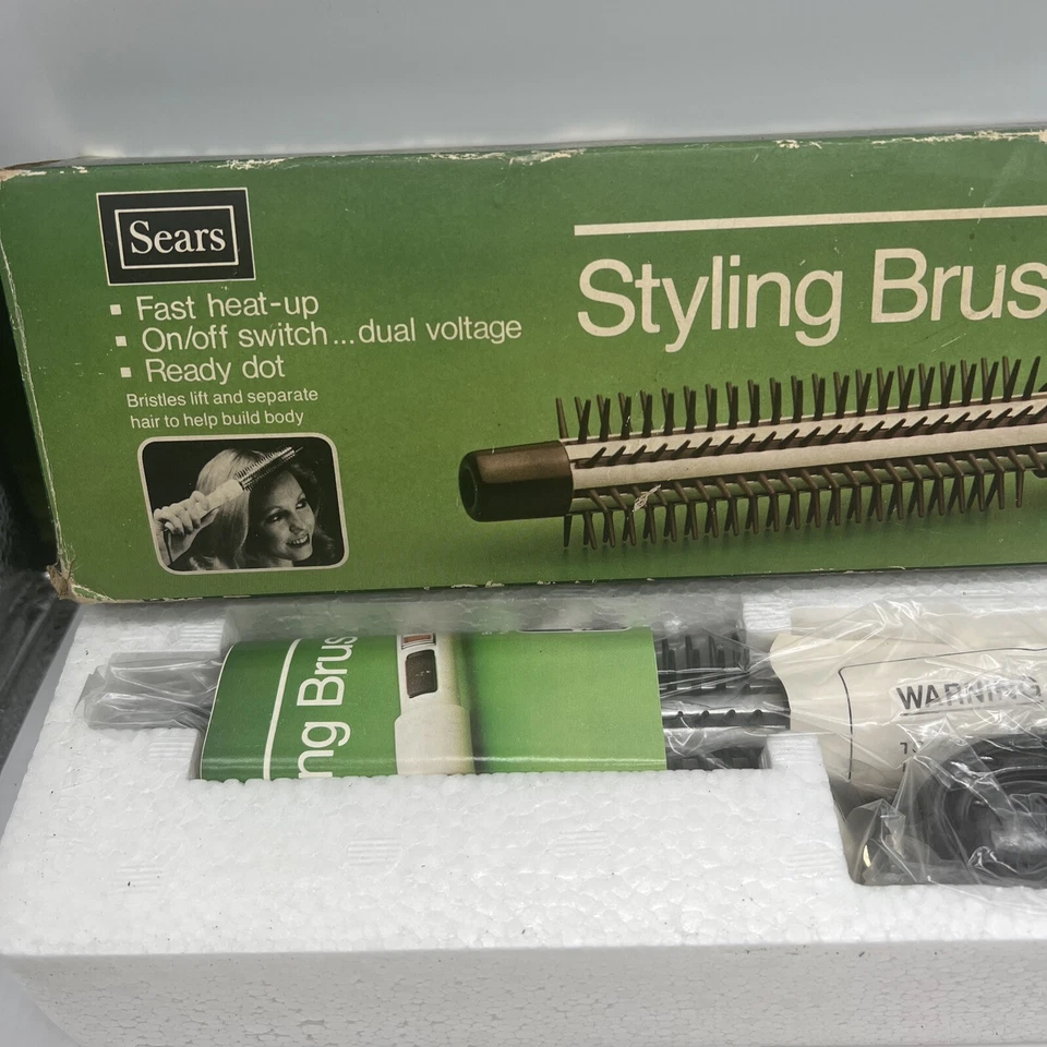 Винтажная электрическая щетка для укладки Sears 8-2505 с оригинальной коробкой Гонконг новая - Изображение 3 из 4