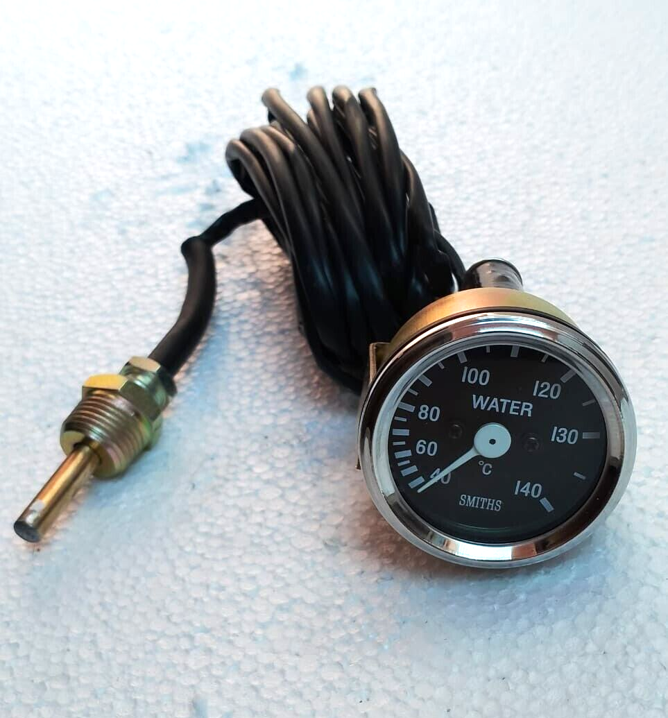 Smiths 40-140 Water Temperature Gauge – Vintage Style Mechanical Temp Gauge, New Aftermarket