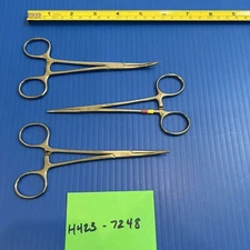 Jarit 105-121  Weck 475-310 Crile Artery Forceps Curved & Straight lot of 3