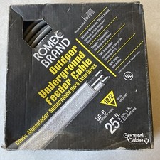 Romex Outdoor Underground Feeder Copper Cable/Wire, 25 ft, UF-B 12/2  NEW 