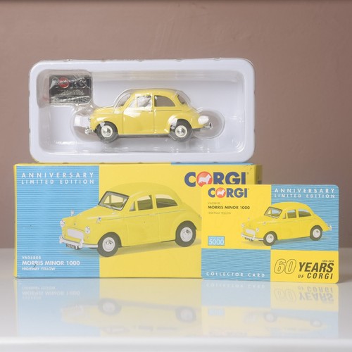 Corgi 60 Years, 60th, VA05808 Highway Yellow Morris Minor 1000 Ltd Ed. With Box