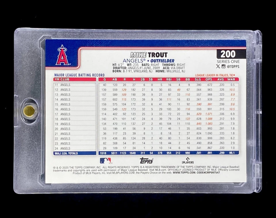 МАЙК ФОРЕЛЬ РЕДКИЙ ТРЕСНУВШИЙ ЛЕД 2025 TOPPS FUTURE STARS ГОЛОГРАФИЧЕСКАЯ - ANGEL - Изображение 3 из 4