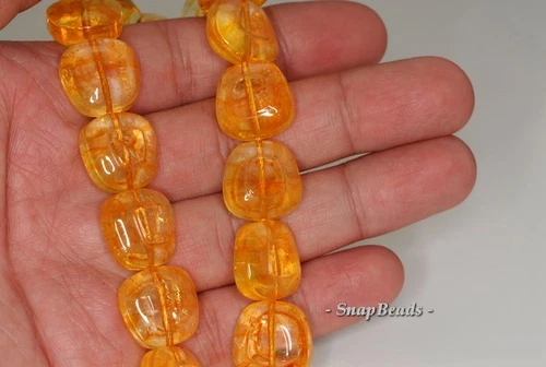 16X16MM CITRINE QUARTZ GEMSTONE LOOSE BEADS 7inch - Imagen 2 de 3