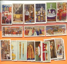 1938 CHURCHMAN CIGARETTES THE KING'S CORONATION 50 DIFFERENT TOBACCO CARD SET