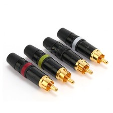 RCA Connector Rean Phono Male Jack Plug Solderless Connector Adapter Terminal AV