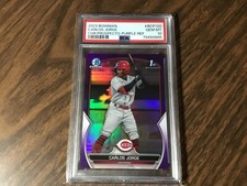 Carlos Jorge 2023 Bowman Chrome 1st Purple Refractor 017/250 PSA Gem Mint 10