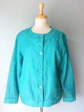 Chico's Green Textured Buttons Casual Light Jacket Blazer Top Blouse Women 2
