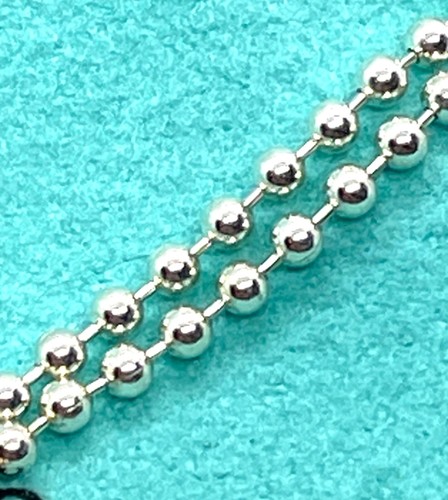 RETURN TO TIFFANY ROUND BLUE ENAMEL & HEART STERLING PENDANTS NECKLACE 18" - Picture 9 of 9