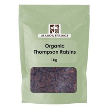 Organic Thompson Raisins 1kg by Manor Springs 10.99 per kilo
