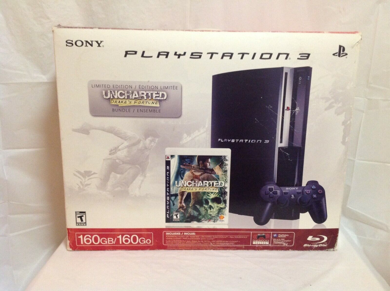 Sony PlayStation 3 Super Slim Uncharted 3 Bundle 250GB Very Good 0Z