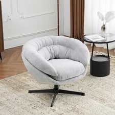 Upholstered 360 Swivel Accent Chair Club Chair with Cushion Living Room