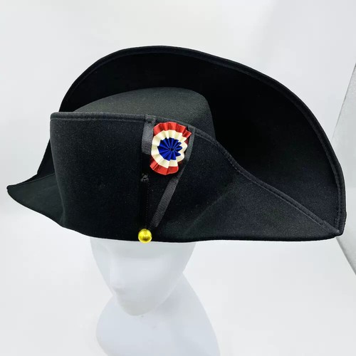 Napoleon French Admiral Captains Bicorne Hat Cosplay Woolen Adult Black Cap Men - Picture 4 of 19
