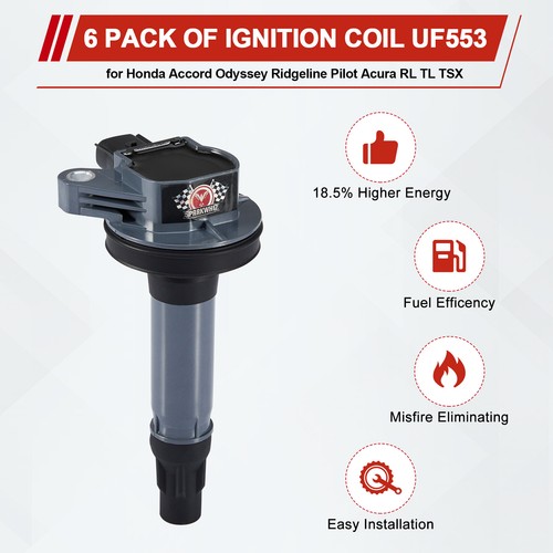 UF553 Ignition Coil For Ford Explorer F150 Lincoln MKT Mazda 3.5L 3.7L V6 Pack 6 - Picture 8 of 9
